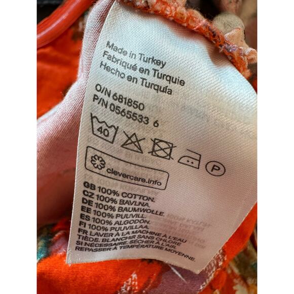 H&M Floral Red Cropped Off the Shoulder Tube Top - Picture 6 of 6